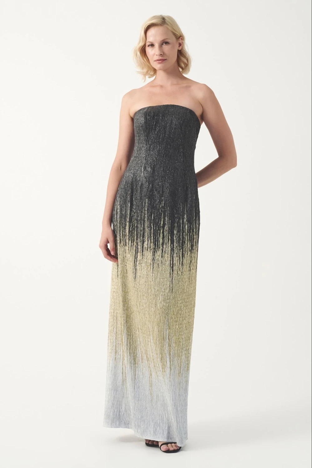 Model wearing a John Paul Ataker gown - style 4356