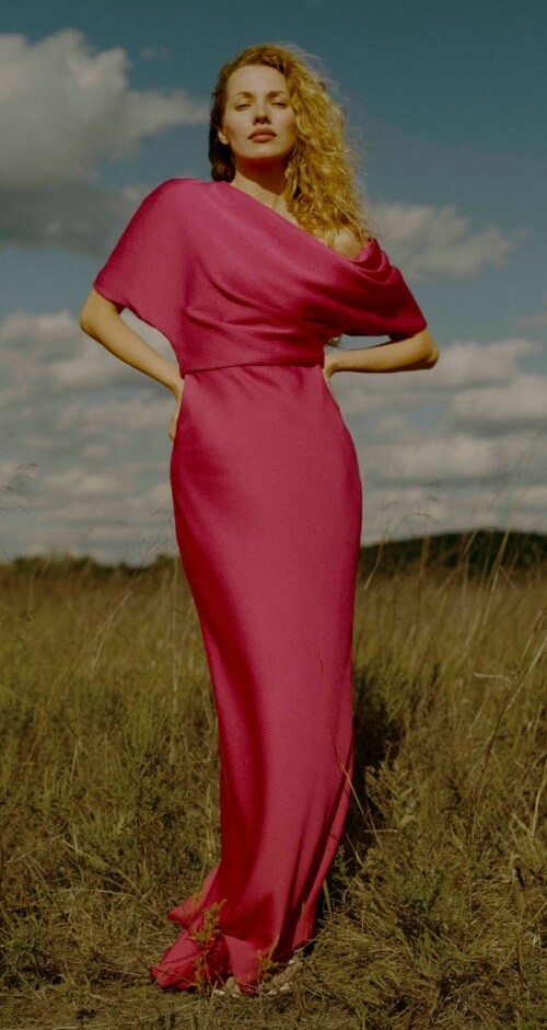 Model wearing a elegant dress